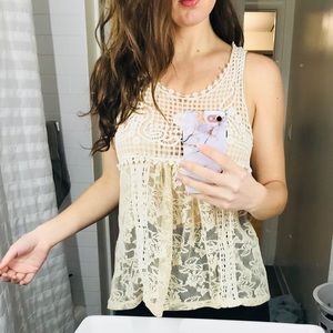 Flowy Crochet/Lace Cynthia Rowley tank!